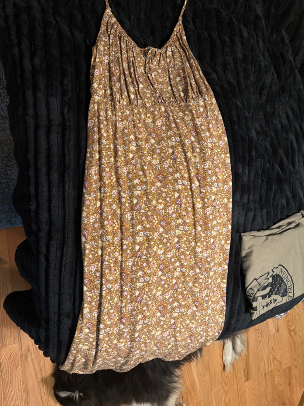 Old Navy Mustard Floral Maxi Dress
